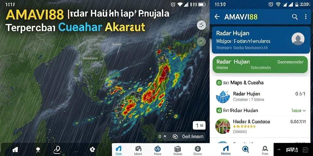 Antarmuka aplikasi AMAVI88 menunjukkan data radar hujan secara jelas dan informatif.