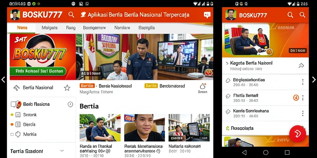 Tampilan antarmuka aplikasi BOSKU777 yang menarik dan informatif.