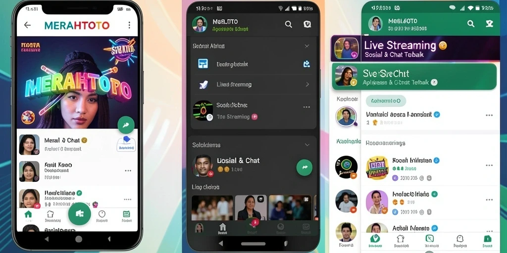 Antarmuka intuitif aplikasi MERAHTOTO untuk live streaming yang menarik.