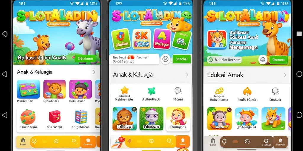 Antarmuka aplikasi SLOTALADIN yang interaktif dan ramah anak.
