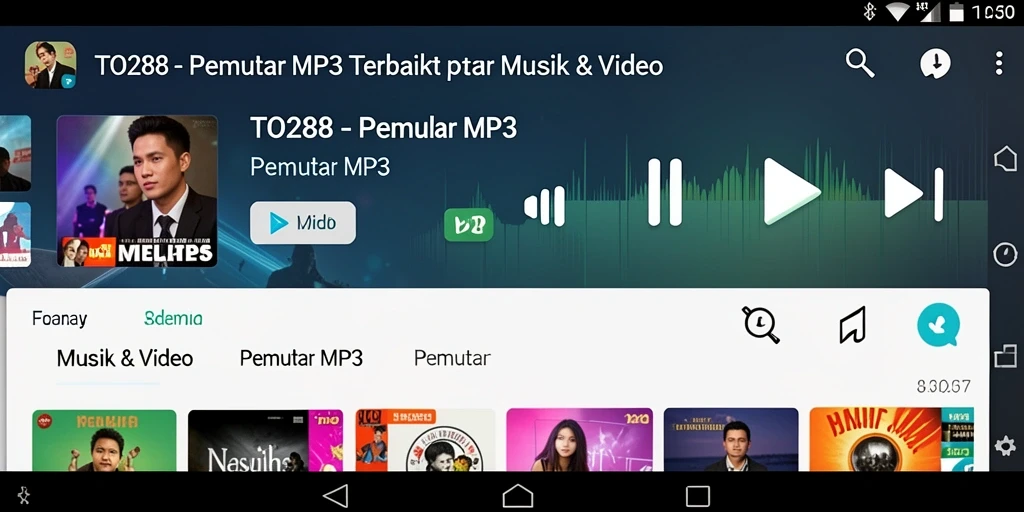 Antarmuka pengguna TO288 dengan fungsi Pemutar MP3 yang intuitif.
